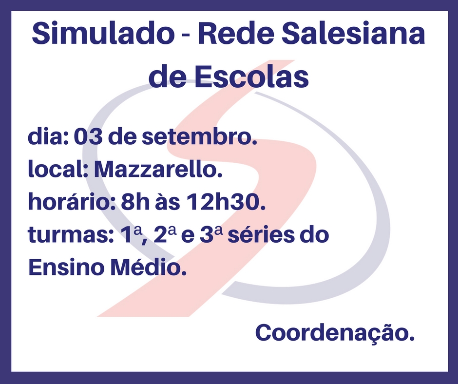 Simulado - Rede Salesiana de Escolas